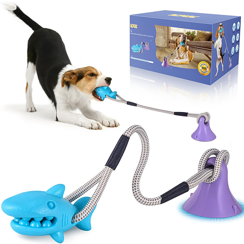 KXK Suction Cup Dog Toys Dog Toys for Aggressive Chewers Tug of War Rope Toy Interactive Mentally Stimulating Enrichment Toy Pull Dog Toys for Teeth Cleaning Food Dispensing Training